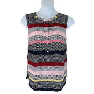 Talbots Multicolor Striped Sleeveless Blouse